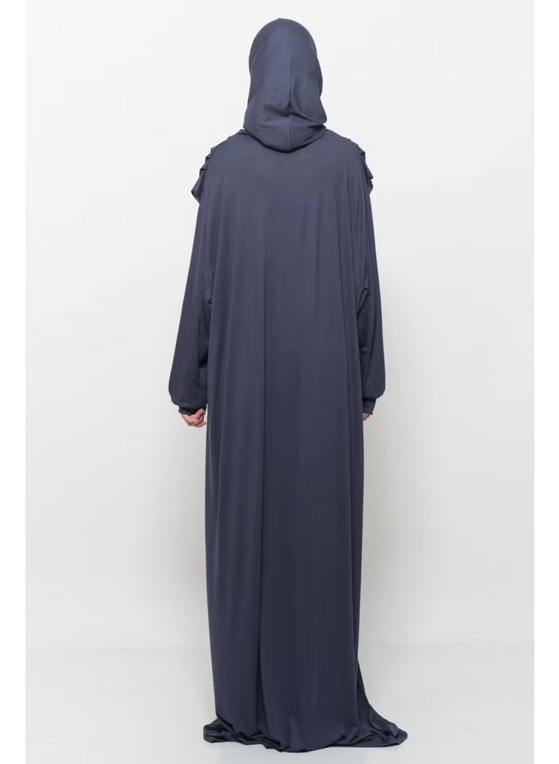 Altobeh فستان صلاة بكم بات من القطن قطعة واحدة قابل للإزالة مع حجاب - مدخن - Image 5